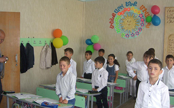 Students in school in Gagarin