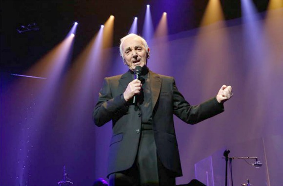 Charles Aznavour performing in Paris on Sept. 15, 2015 (Photo: Bertrand Rindoff Petroff/Contributor/Getty Images)