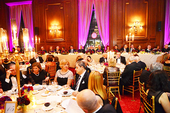 The Catholicos presides over the head table at the banquet