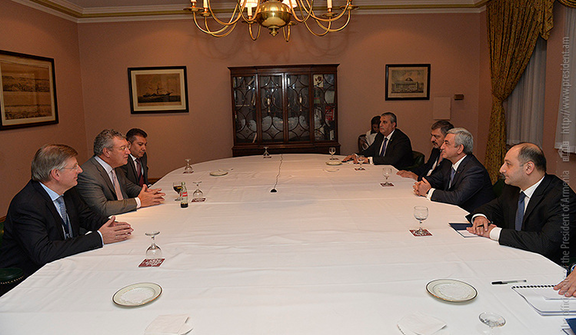 Sarkisian meets with Joseph Brandt, Executive Director of Contour Global on Monday (Photo: president.am)