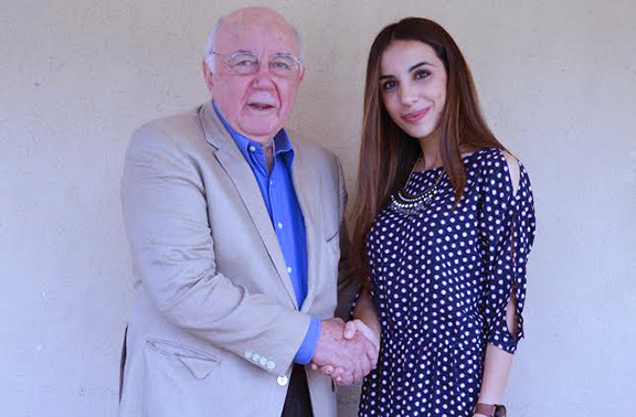 Anahit Sargsyan, right, with Walter Karabian, has been selected as the first ever Walter & Laurel Karabian fellow