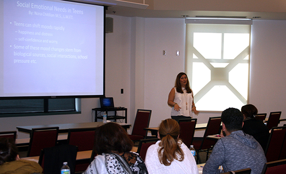 Nora Chitilian-Kalashian during her presentation on Social Emotional Needs