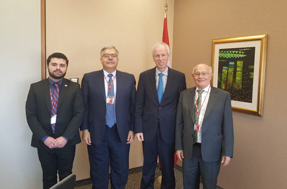 From left to right: Sevag Belian, Hagop Der Khatchadourian, Minister Dion, and Girair Basmadjian