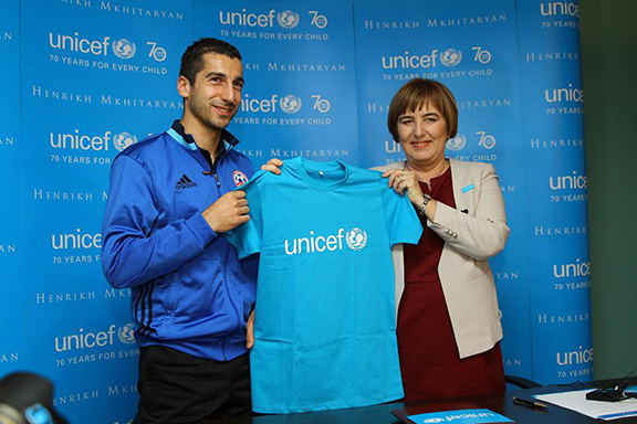 UNICEF welcomes football player Henrikh Mkhitaryan as Armenia's newest Goodwill Ambassador (Photo: UNICEF Armenia Facebook Page)
