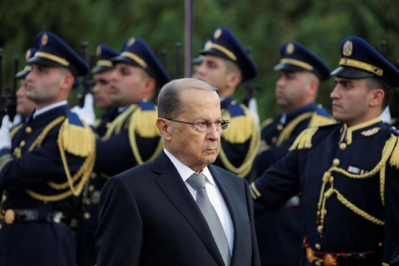 Newly elected Lebanese President Michel Aoun reviews the honor guards upon arrival to the presidential palace in Baabda, near Beirut, Lebanon on Oct. 31, 2016. (Photo: Reuters/Aziz Taher)