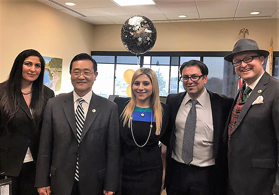 (From left to right) Anahid Arakelian, Assemblyman Steven Choi, Bianka Asik, Garo R. Madenlian, Assemblyman Matthew Harper