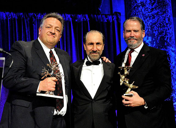 From left, Noubar Afeyan, Dr. Garo Armen and Amb. John Evans