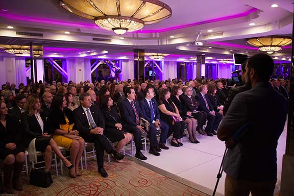 Armenian-American Museum Event - December 8th, 2016 - Glendale City Councilmembers and Governing Board members watching presentation on Museum Concept Design