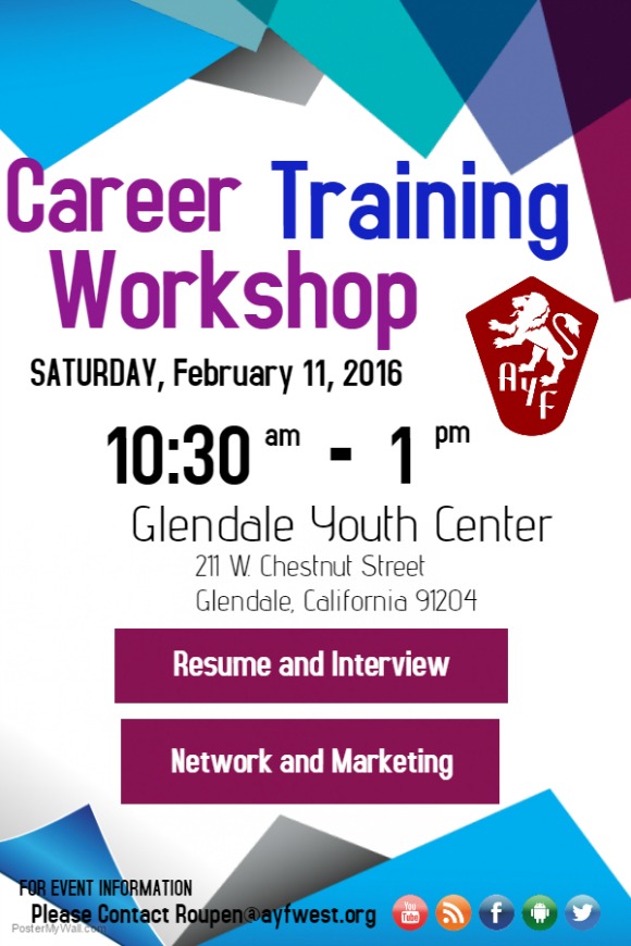 Career Training Workshop To Take Place In Glendale Armenian National Committee Of America