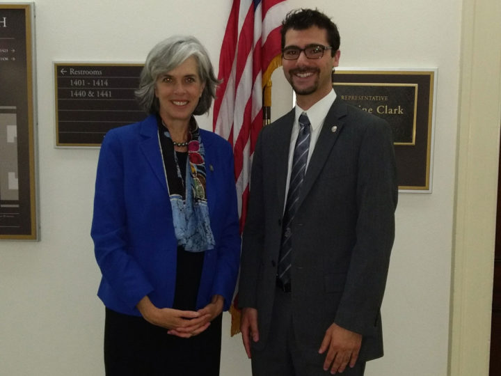 Rep. Katherine Clark (D-MA) with constituent Harout Manougian following a meeting regarding US-Armenia relations, Artsakh security and broader community concerns.