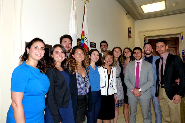 Congressional Armenian Caucus Co-Chair Jackie Speier (D-CA), who is of Armenian descent, shares reasons why she has pursued a career in public service and encourages the ANCA summer interns to consider career opportunities in DC.