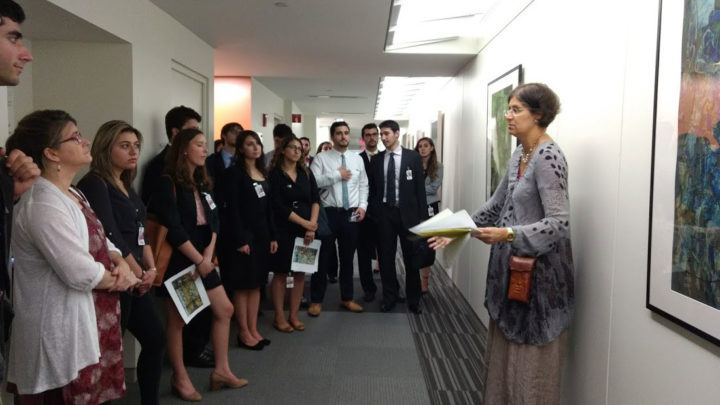 ANCA and Armenian Assembly of America (AAA) interns had an exclusive curated view of the World Bank’s Armenian art collection, on loan through the generosity of Mrs. Rita Balian.