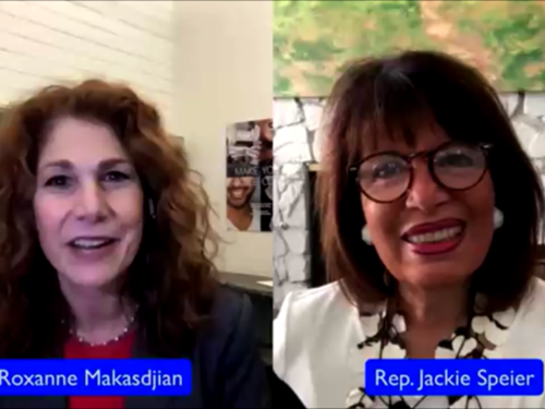 Longtime ANCA San Francisco/Bay Area leader Roxanne Makasdjian questions Congressional Armenian Caucus Co-Chair Jackie Speier (D-CA) about the U.S. response to the COVID-19 pandemic and assistance to Armenia.