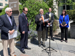 The ANCA joined In Defense of Christians and Save Armenia press conference at a State Department urging the Biden Administration to follow USCIRF recommendations to designate Azerbaijan a "Countries of Particular Concern" & fund the protection of holy sites in Artsakh.
