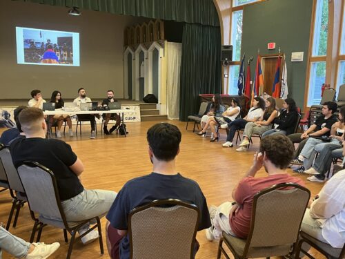 ANCA summer interns attended the AYF DC “Ani” Chapter monthly meeting, where the ANCA’s Gev Iskajyan offered an educational on Artsakh history and shared his personal experiences during Azerbaijan’s 10-month blockade and genocidal ethnic cleansing of this indigenous Armenian population.