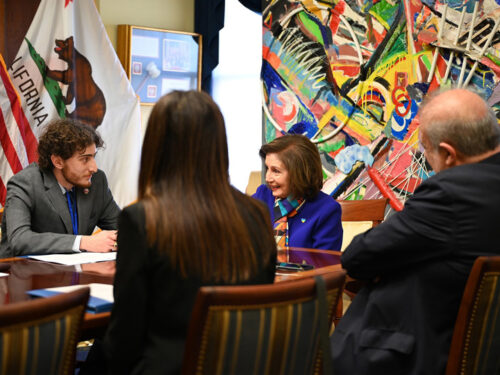 ANCA Northern California Regional Coordinator Henry Agajanov and ANCA Western Region Board Members urged Speaker Emerita Nancy Pelosi (D-CA) to build on her historic leadership in securing the near-unanimous passage of Armenian Genocide legislation by backing concrete U.S. action to sanction Azerbaijan, ensure the release of Armenian POWs, and affirm the right of return for Artsakh’s displaced population.