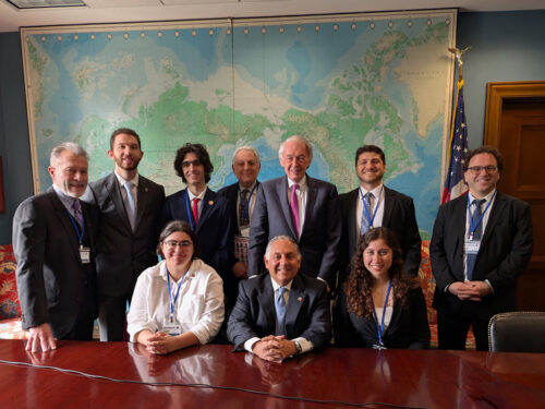 ANCA Eastern Region Board Member Steve Mesrobian and Massachusetts advocates thanked Senator Ed Markey (D-MA) for his leadership at the COP29 summit condemning Azerbaijani human rights abusers, and urged expanded efforts to secure the immediate release of Armenian POWs.