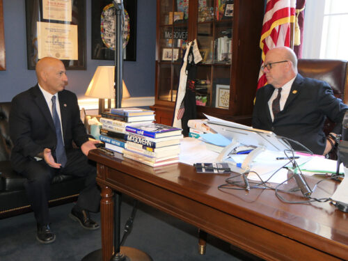 ANCA Chairman George Aghjayan thanked Tom Lantos Human Rights Commission Co-Chair Rep. Jim McGovern (D-MA) for hosting hearings on Azerbaijan's genocidal ethnic cleansing of Artsakh and urged continued leadership to secure the immediate release of Armenian hostages and to sanction Azerbaijan for war crimes.