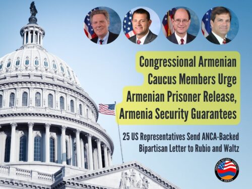 Congressional Armenian Caucus leaders Frank Pallone (D-NJ), David Valadao (R-CA), Brad Sherman (D-CA), and Gus Bilirakis (R-FL) were joined by over 20 of their colleagues in urging U.S. leadership to secure the release of Armenian prisoners and bolster Armenia's security.