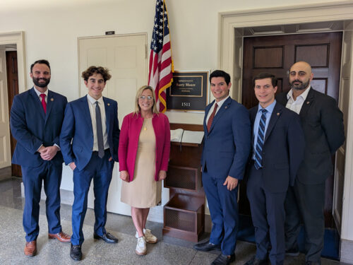 ANCA Policy Director Alex Galitsky, ANCA Rising Leaders Session 2 participants, and ANCA advocate Justin Kaladjian with Ms. Heather Moore, whose husband, Rep. Barry Moore (R-AL), represents Alabama’s first Congressional district. Mrs. Moore shared stories of her Armenian heritage with program participants and the importance of civic engagement.