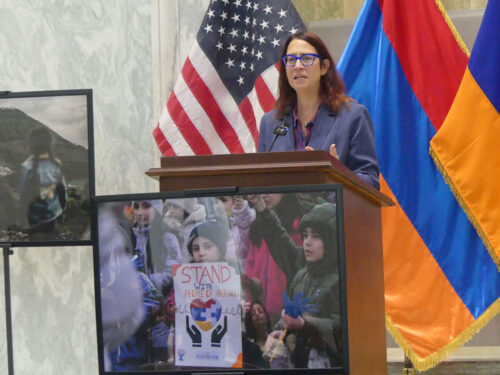 Rep. Laura Friedman (D-CA) stressed that “Peace without justice is not peace,” citing the imperative right of Artsakh Armenians to return to their homes.