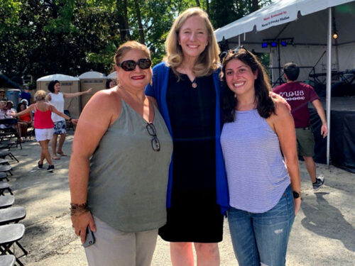 Virginia Gubernatorial Candidate Abigail Spanberger with ANCA advocates Leiza Bouroujian and Sosy Bouroujian at the Armenian Food Festival held at St. James Armenian Church, in Richmond, VA.