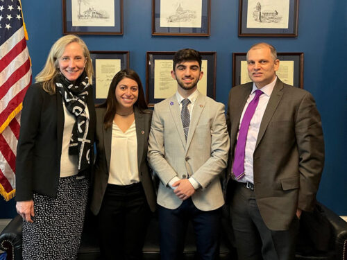 Former U.S. Rep. Abigail Spanberger (D-VA) with Virginia ANCA advocates Sosy Bouroujian and Hovsep Seferian, and Dr. Henry Theriault, Associate Vice President for Academic Affairs at Worcester State University during ANCA Advocacy Days in 2023.